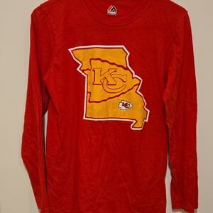 Majestic Red and Yellow Kansas City Chiefs Shirt